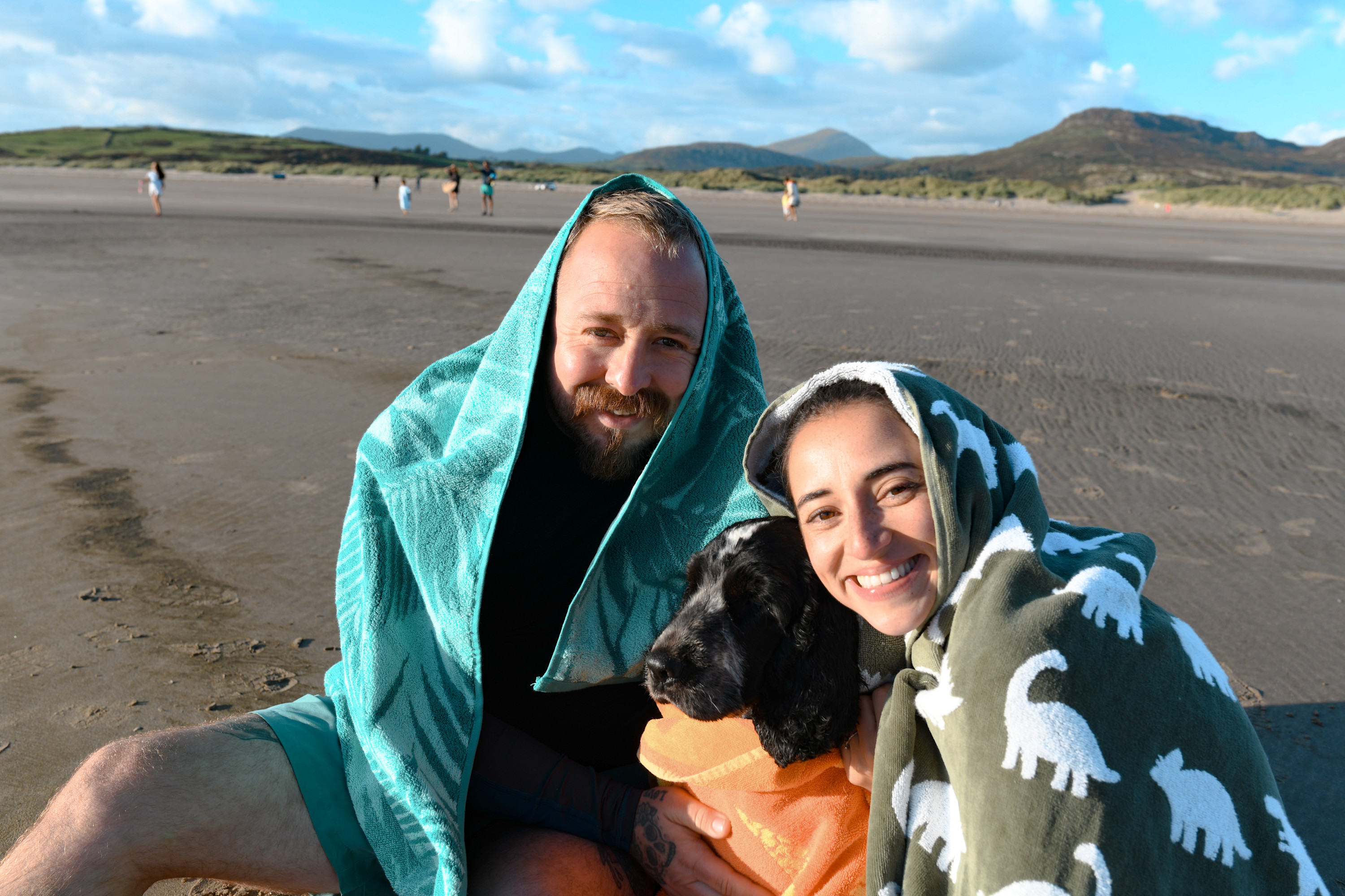 A couple with their dog