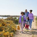 Walking alongside the lagoon