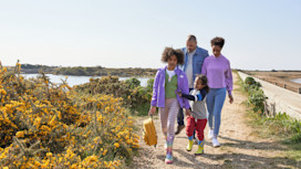 Walking alongside the lagoon