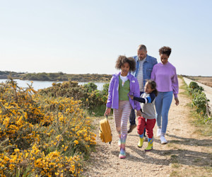 Walking alongside the lagoon