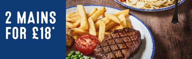 2 main meals for £18