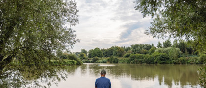 One of the fishing lakes at Burnham-on-Sea