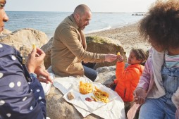 Enjoy fish and chips by the sea