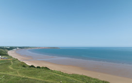 The section of the beach between Filey and the park.