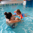 Toddler enjoying the pool at Haven