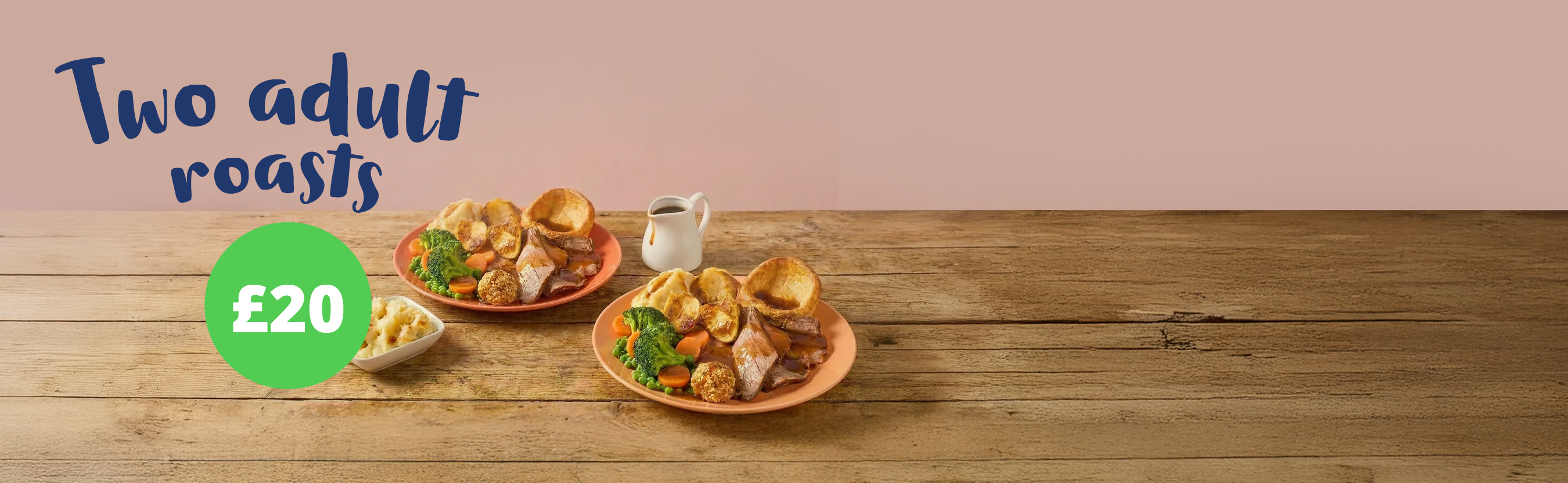 Sunday roast: 2 roasts for £20