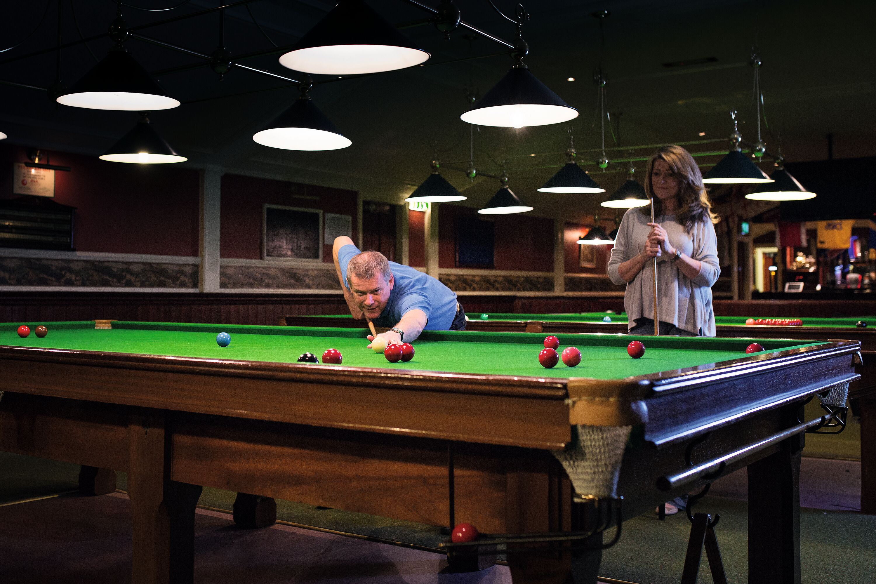 The Snooker Room with its three full-sized tables