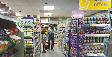 Browsing the aisles inside Seashore's Mini Market