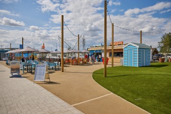 The new outdoor piazza area at Haven Skegness Holiday Park.