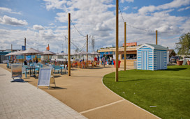 The new outdoor piazza area at Haven Skegness Holiday Park.