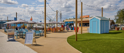 The new outdoor piazza area at Haven Skegness Holiday Park.