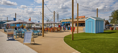 The new outdoor piazza area at Haven Skegness Holiday Park.