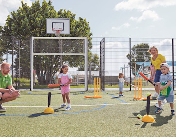 Children and their families enjoy the multi-sport Activitots sessions guided by Haven't activity leaders