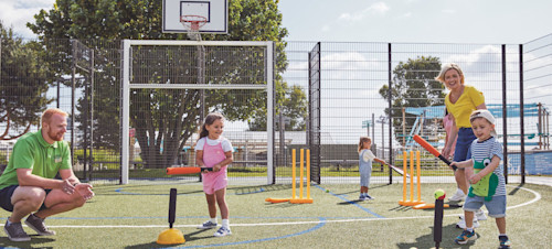 Children and their families enjoy the multi-sport Activitots sessions guided by Haven't activity leaders