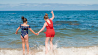 Two sandy beaches below Berwick park