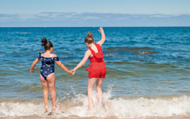 Two sandy beaches below Berwick park