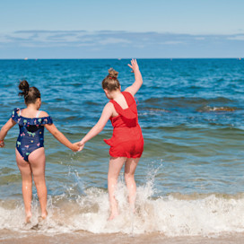 Two sandy beaches below Berwick park