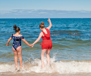 Two sandy beaches below Berwick park