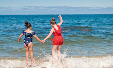 Two sandy beaches below Berwick park