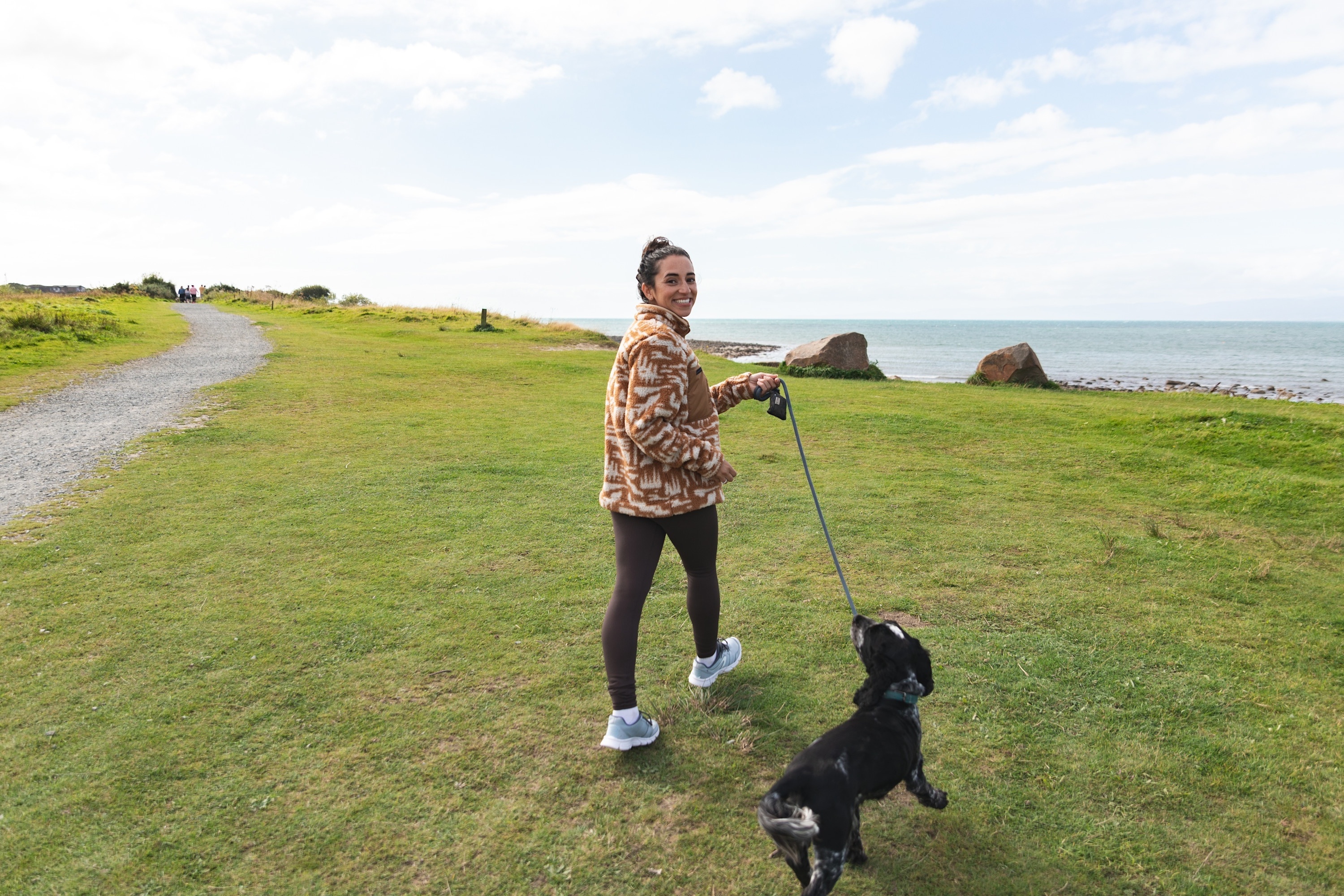 Walking the dog at Hafan y Mor