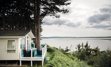 One of the holiday homes overlooking Poole Harbour