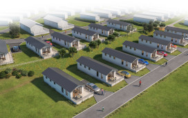 Computer graphic illustration of part of the new caravan pitch development at Kent Coast