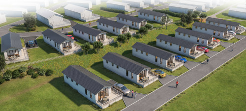 Computer graphic illustration of part of the new caravan pitch development at Kent Coast