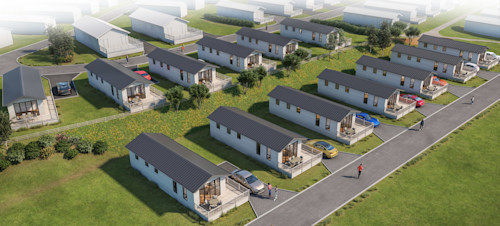 Computer graphic illustration of part of the new caravan pitch development at Kent Coast