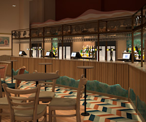 Computer-generated image of the new J D Wetherspoon pub at Devon Cliffs