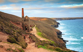 Wheal Coates mining engine house in Cornwall.