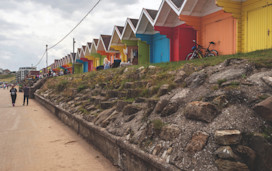 Colourful Beach Huts in Scarborough