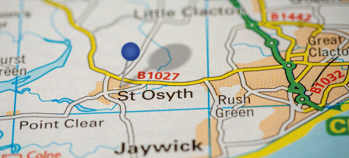 Map of the location of St. Osyth