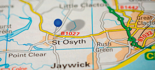 Map of the location of St. Osyth