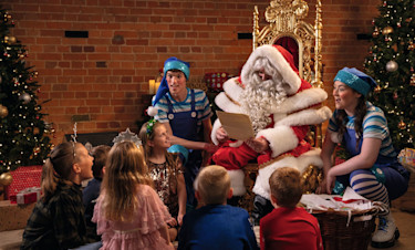 Santa and Elves with kids