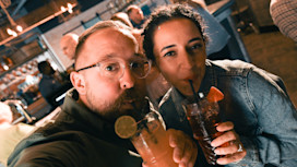 Enjoying drinks at the Coast House