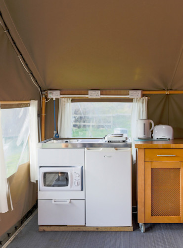 Representation of a kitchen in a Safari Tent