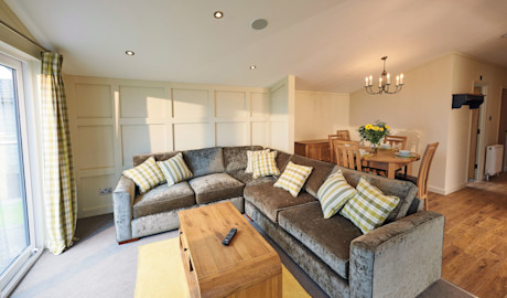 A panelled interior in one of our lodges.