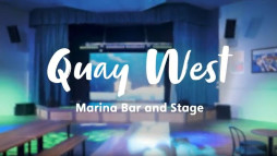 The stage at Quay West Marina Bar and Stage