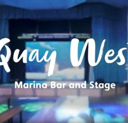 The stage at Quay West Marina Bar and Stage
