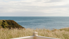 Overlooking the coast from a caravan deck at Berwick Holiday Centre