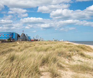 Four miles from a sandy beach