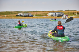 Kayaking on Thornwick Bay's activity lake