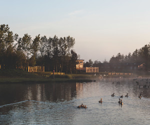 The lake within the Country Park at Far Grange