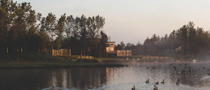 The lake within the Country Park at Far Grange