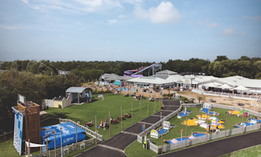 The view of the Adventure Village at Cleethorpes Beach from above