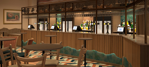 Computer generated image of the brand new J D Wetherspoon pub, launching soon at Devon Cliffs