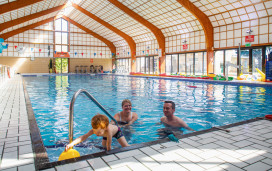 The indoor pool has plenty of space for swimming and splashing