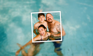 Family in a pool at Haven