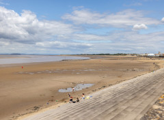 The beach and promenade opposite the park