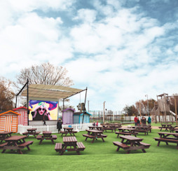 The outdoor stage area at the Adventure Village at Caister